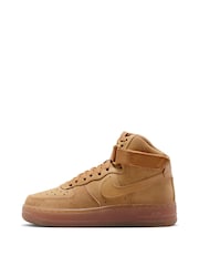 Nike Tan Brown Air Force 1 High LV8 3 Youth Trainers - Image 2 of 10