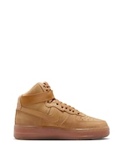 Nike Tan Brown Air Force 1 High LV8 3 Youth Trainers - Image 3 of 10