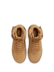 Nike Tan Brown Air Force 1 High LV8 3 Youth Trainers - Image 5 of 10