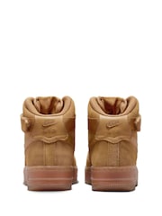 Nike Tan Brown Air Force 1 High LV8 3 Youth Trainers - Image 6 of 10