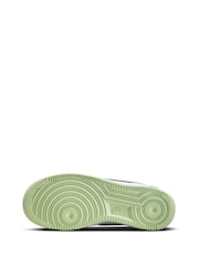 Nike White/Lime Air Force 1 Youth Trainers - Image 6 of 11