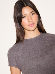 Brown Short Sleeved Peplum Top - Image 5 of 5