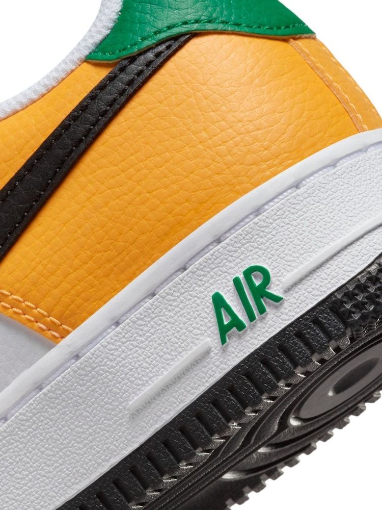 Nike Orange/White Air Force 1 Youth Trainers - Image 10 of 10