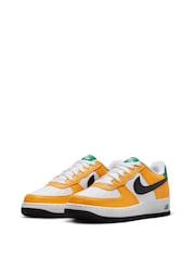 Nike Orange/White Air Force 1 Youth Trainers - Image 5 of 10