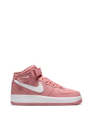 Nike Red Air Force 1 Mid LE Youth Trainers - Image 1 of 11