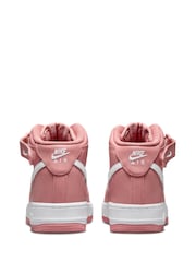 Nike Red Air Force 1 Mid LE Youth Trainers - Image 5 of 11