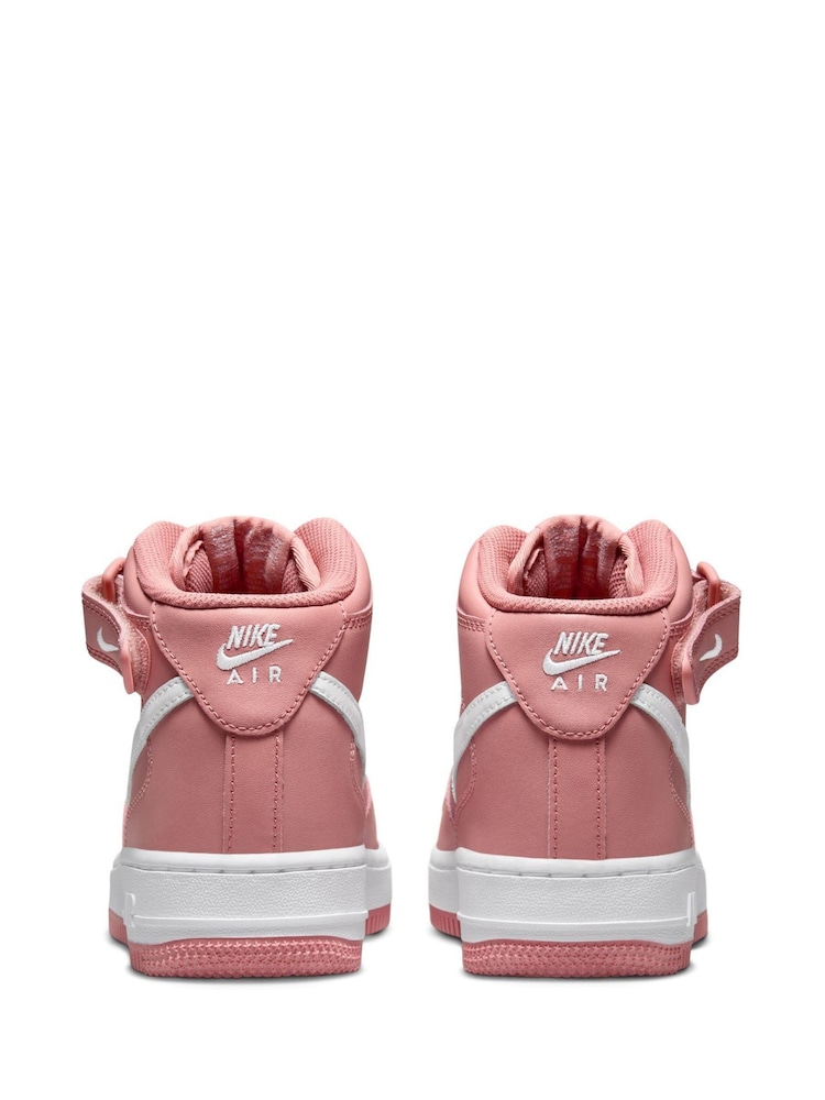 Nike Red Air Force 1 Mid LE Youth Trainers - Image 5 of 11