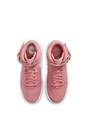 Nike Red Air Force 1 Mid LE Youth Trainers - Image 6 of 11