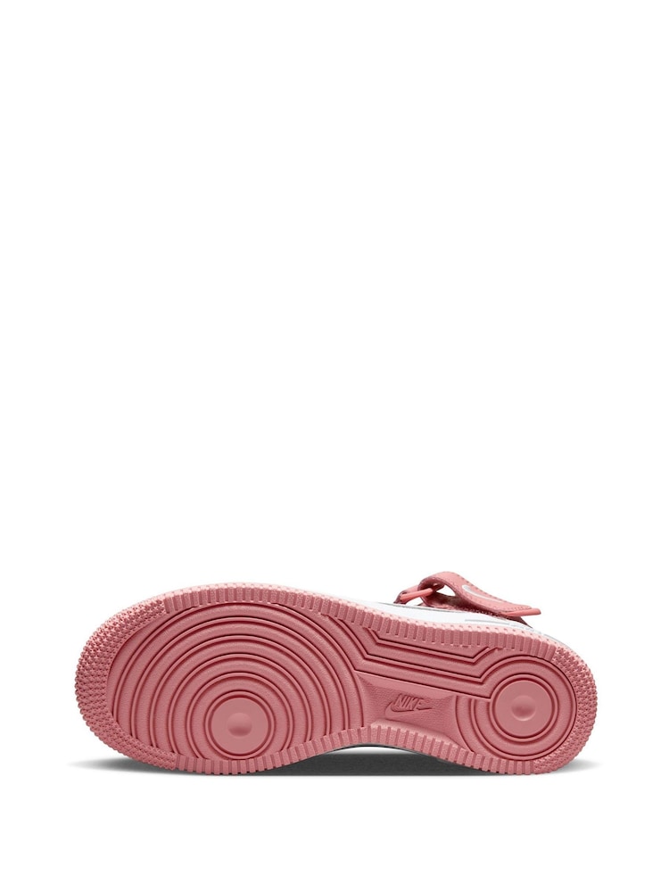 Nike Red Air Force 1 Mid LE Youth Trainers - Image 8 of 11