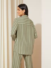 Friends Like These Khaki Green Long Sleeve Button Through Pocket Detail Shirt - Image 4 of 4