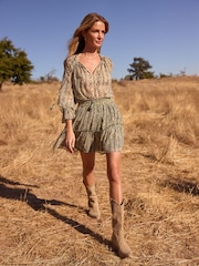 Friends Like These Gold Long Sleeve Blouson Blouse Co-ord - Image 2 of 4