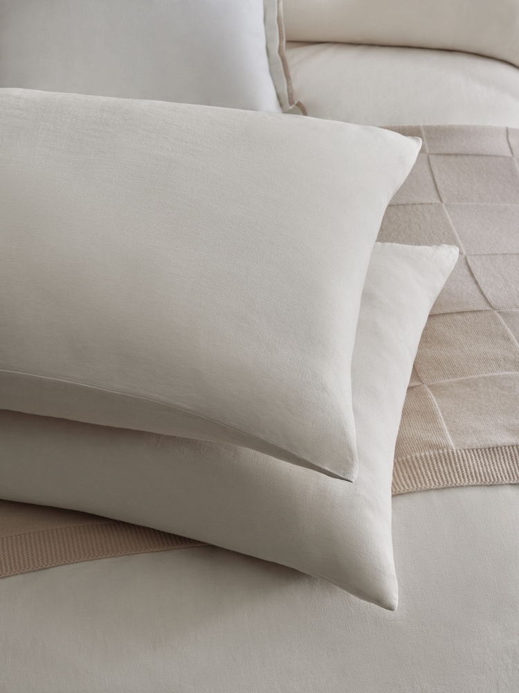 Set of 2 Natural N. Premium 100% Linen Pillowcases - Image 2 of 2