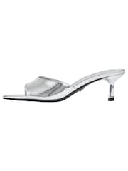 Lipsy Silver Low Kitten Heel Mule Sandal - Image 5 of 5