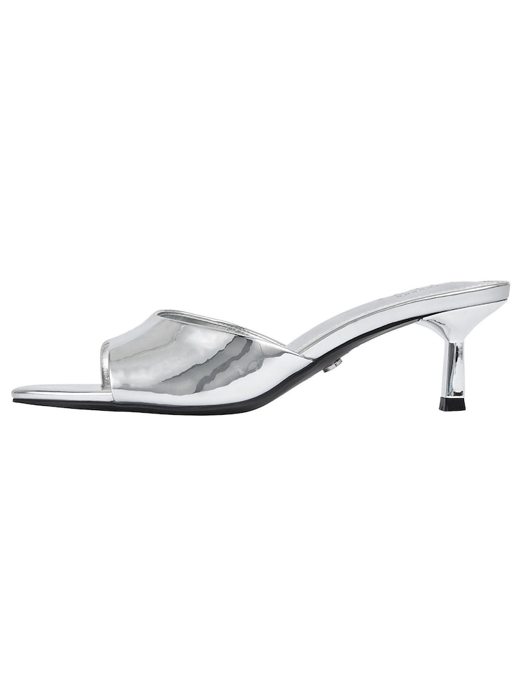Lipsy Silver Low Kitten Heel Mule Sandal - Image 5 of 5