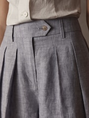 Flieder-Violett - Strukturierte Hose aus 100 % Leinen mit weitem Bein - Bild 4 von 6