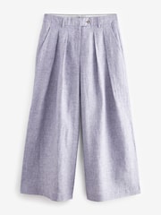 Flieder-Violett - Strukturierte Hose aus 100 % Leinen mit weitem Bein - Bild 5 von 6