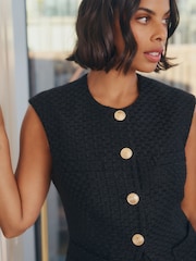 Black Rochelle Humes Boucle Longline Waistcoat - Image 4 of 7