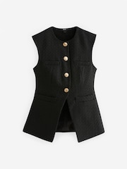 Black Rochelle Humes Boucle Longline Waistcoat - Image 6 of 7