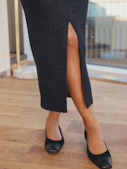 Black Rochelle Humes Boucle Column Skirt - Image 4 of 6