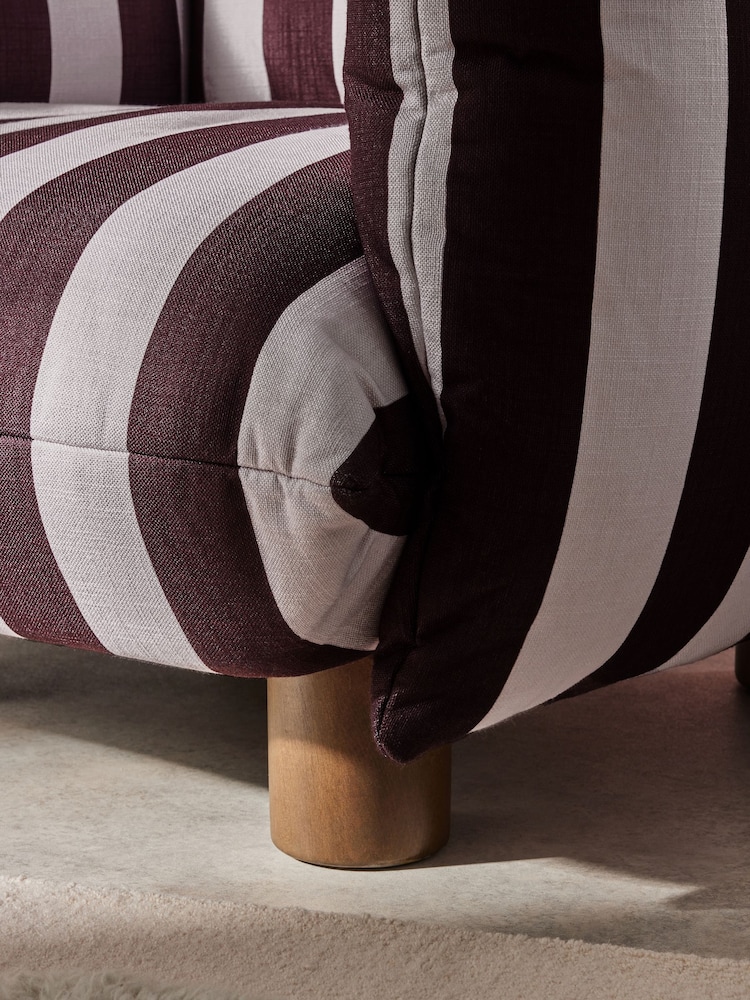 MADE.COM Chocolate Brown Wide Stripe Jude Accent Chair - Image 2 of 5