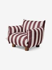 MADE.COM Chocolate Brown Wide Stripe Jude Accent Chair - Image 4 of 5