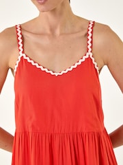 Roman Orange Embellished Strappy Tiered Dress - Image 4 of 4