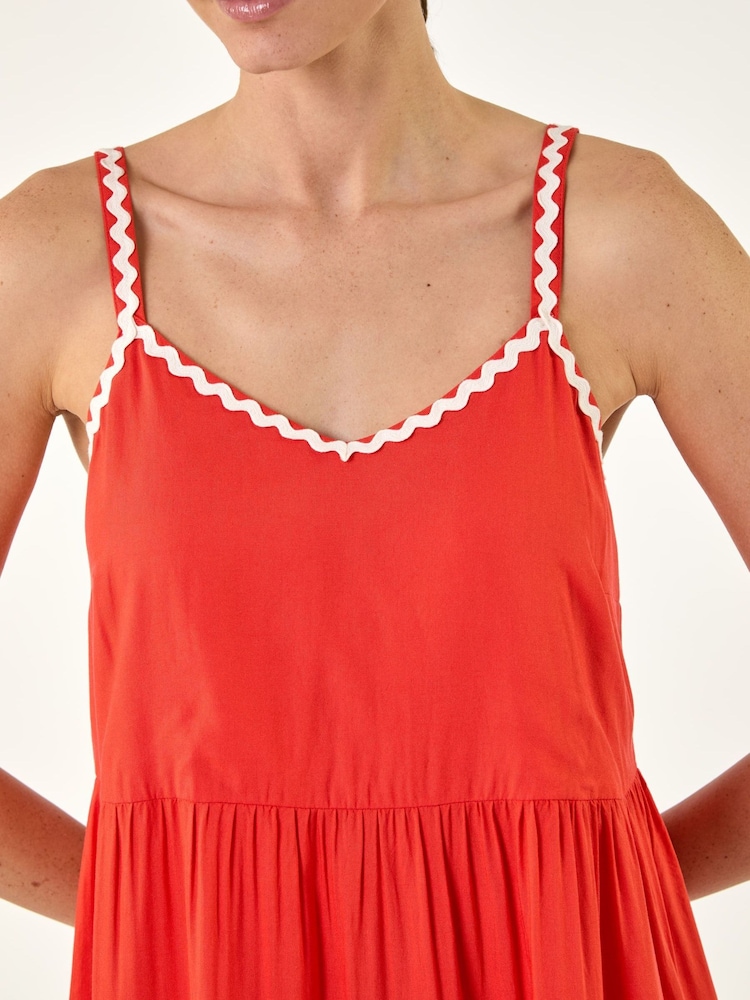 Roman Orange Embellished Strappy Tiered Dress - Image 4 of 4 Roman Orange Embellished Strappy Tiered Dress - Image 4 of 4