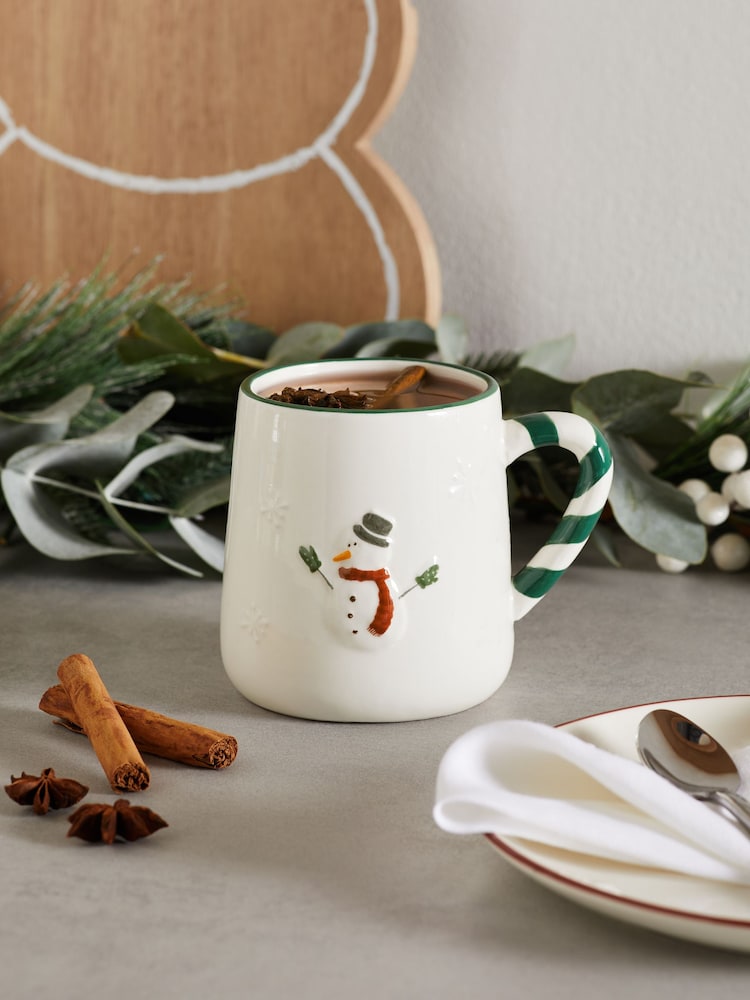 White Snowman Christmas Mug - Image 1 of 4