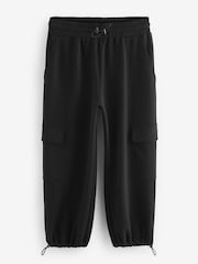 Black Slinky Capri 3/4 Length Crop Cargo Trousers - Image 6 of 7