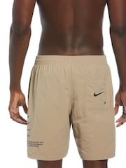 Nike Natural Graphic Swoosh 7 Inch Volley Swim Shorts - Image 2 of 8