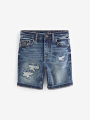 Blue Distress Denim Shorts (3-16yrs) - Image 1 of 4