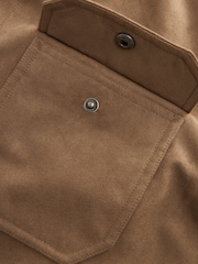 Stone Faux Suede Collared Trucker Jacket - Image 8 of 10