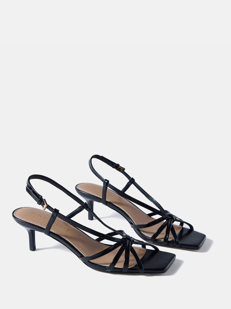 Mint Velvet Black Marcie Knot Heels - Image 2 of 4