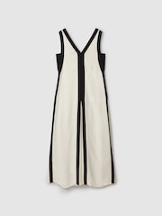 Reiss Black/Cream Rae Colourblock Maxi Dress - Image 2 of 6
