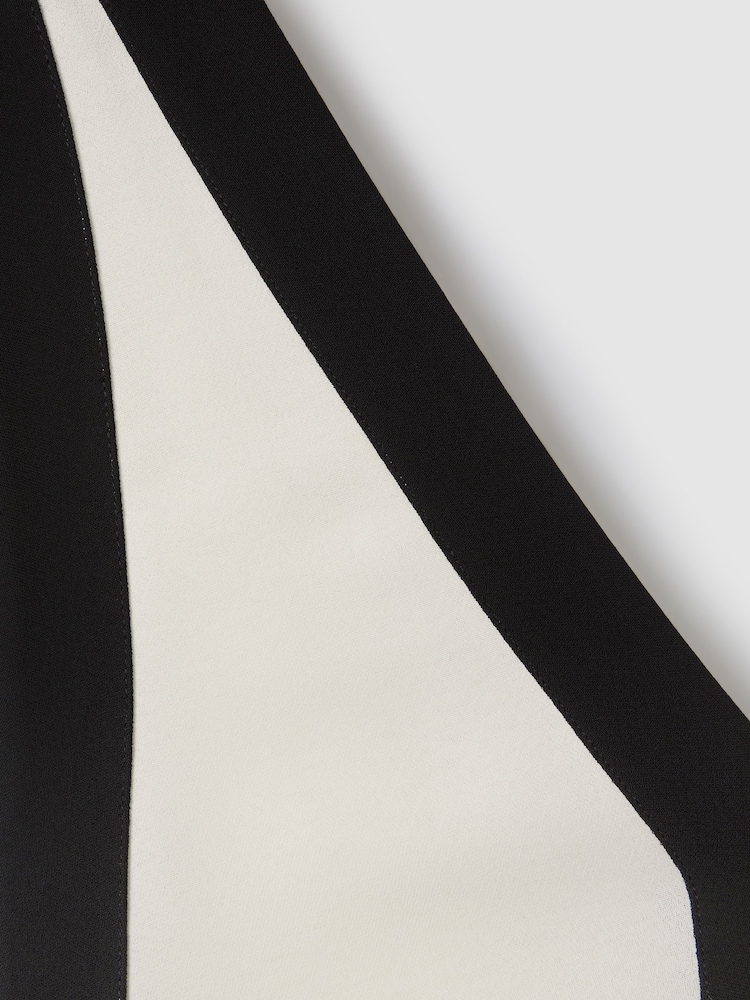 Reiss Black/Cream Rae Colourblock Maxi Dress - Image 6 of 6