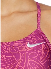 Nike Pink Hydrostrong Muti Print Swimsuit - Image 3 of 7