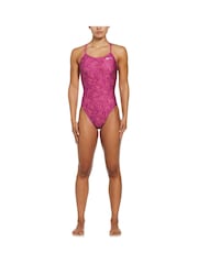 Nike Pink Hydrostrong Muti Print Swimsuit - Image 4 of 7