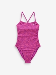 Nike Pink Hydrostrong Muti Print Swimsuit - Image 5 of 7