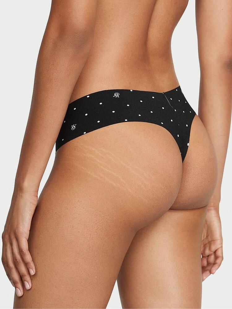 Victoria's Secret Black Dot Logo Thong Knickers - Image 2 of 3 Victoria's Secret Black Dot Logo Thong Knickers - Image 2 of 3