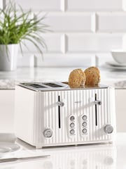White Sleek 4 Slice Toaster - Image 1 of 7