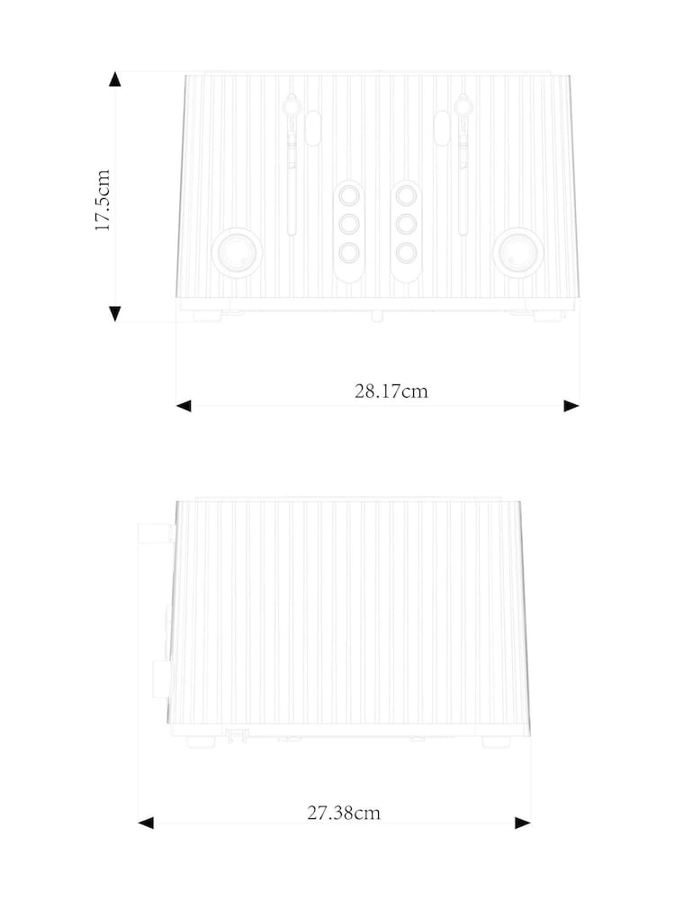 White Sleek 4 Slice Toaster - Image 7 of 7