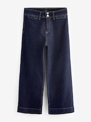 Rinse-Waschung, Blau - Kurz geschnittene Jeans mit weitem Bein und Verschluss mit zwei Knöpfen - Bild 5 von 6