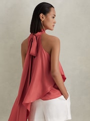 Coral - Blusa drapeada asimétrica Elsie de Reiss - Imagen 4 de 5