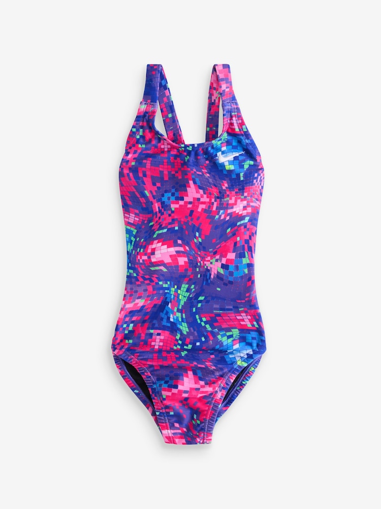 Nike Purple Hydrastrong Fastback Printed One Piece Swimsuit - Image 1 of 1