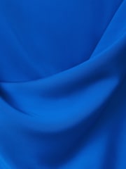 Reiss Cobalt Blue Dina Tie Neck Column Maxi Dress - Image 6 of 6