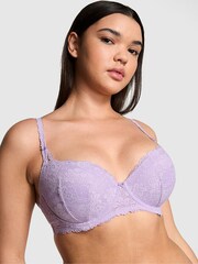 Victoria's Secret PINK Pastel Lilac Purple Lace Balcony Lace Bra - Image 1 of 3