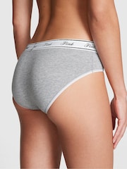 Victoria's Secret PINK Grey Heather Hipster Cotton Logo Knickers - Image 2 of 3