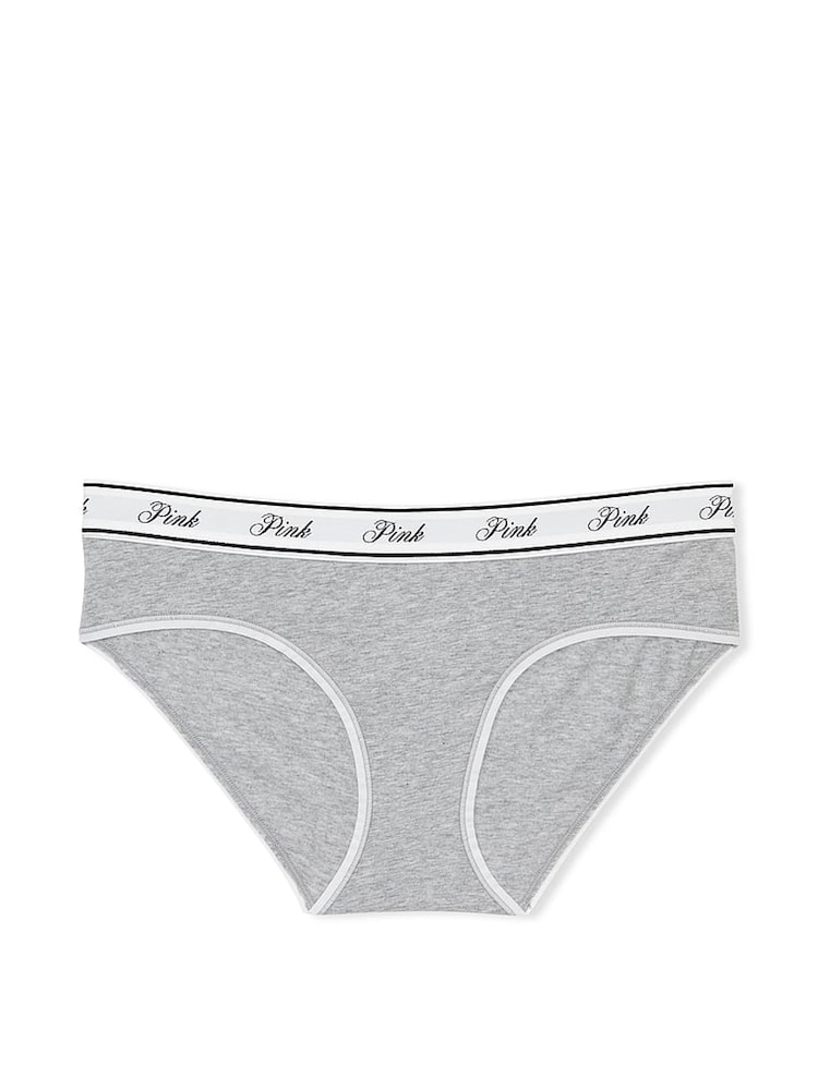 Victoria's Secret PINK Grey Heather Hipster Cotton Logo Knickers - Image 3 of 3 Victoria's Secret PINK Grey Heather Hipster Cotton Logo Knickers - Image 3 of 3