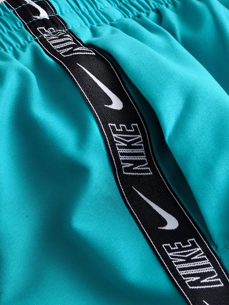 Nike Green Swim Logo Tape 4 Inch Volley Shorts - Image 7 of 8
