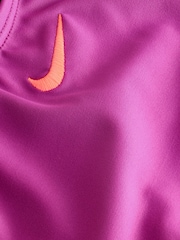 Morado oscuro - Conjunto de bikini con espalda cruzada y pantalones cortos de Nike - Imagen 4 de 4